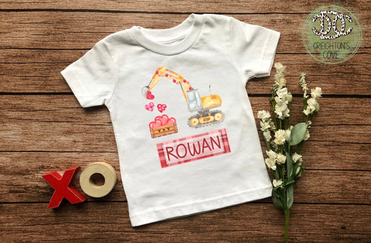 Customized Valentines Excavator Tee