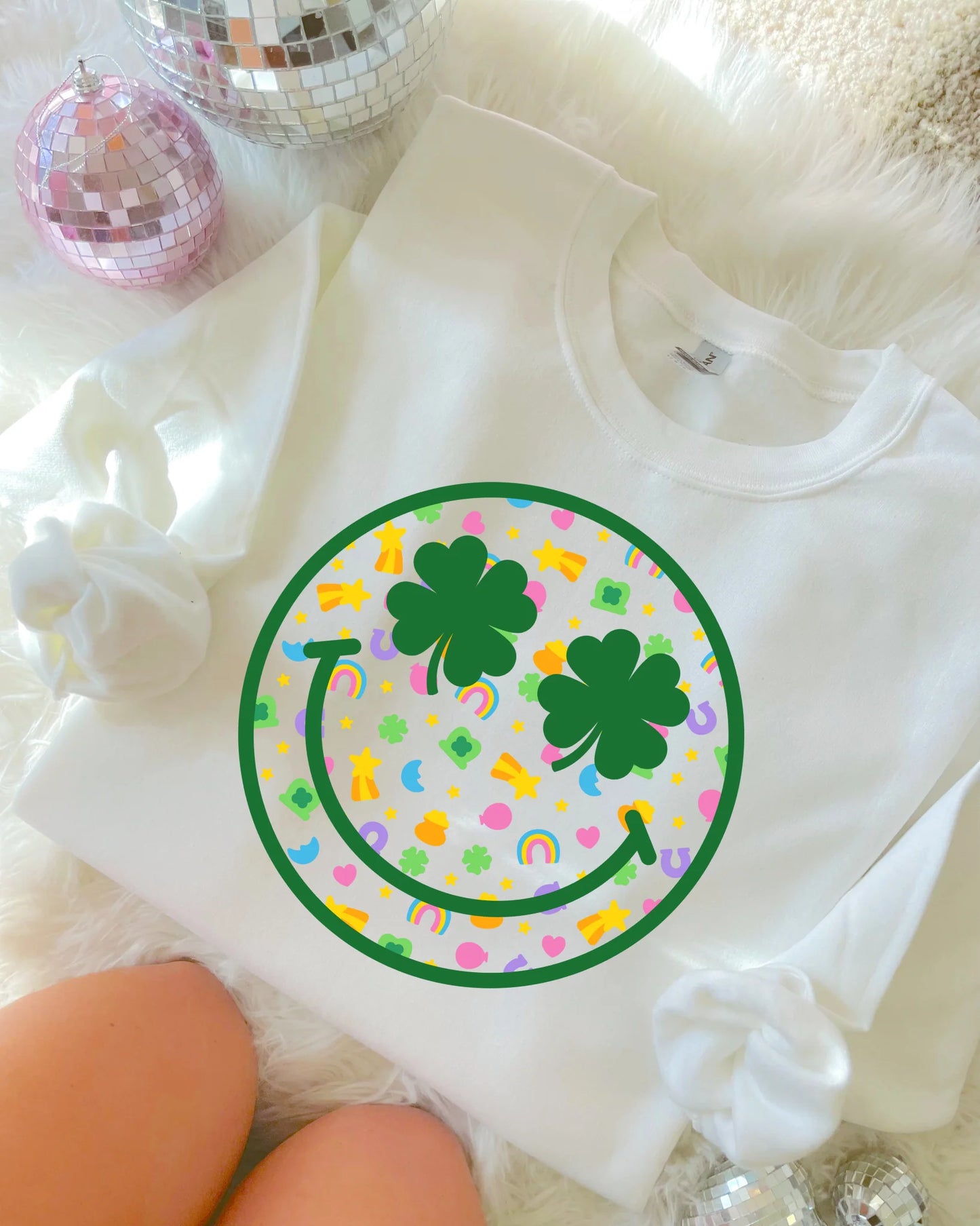 DTF PRINTED Lucky Charms Smiley Tee