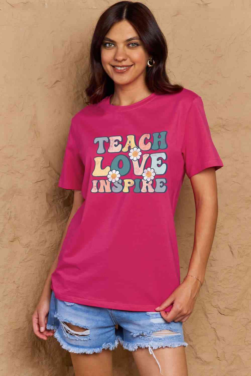 TEACH LOVE INSPIRE Graphic Cotton T-Shirt