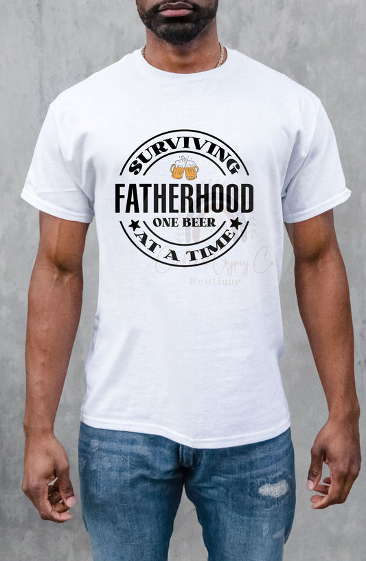 Surviving Fatherhood One Beer At A Time Tee