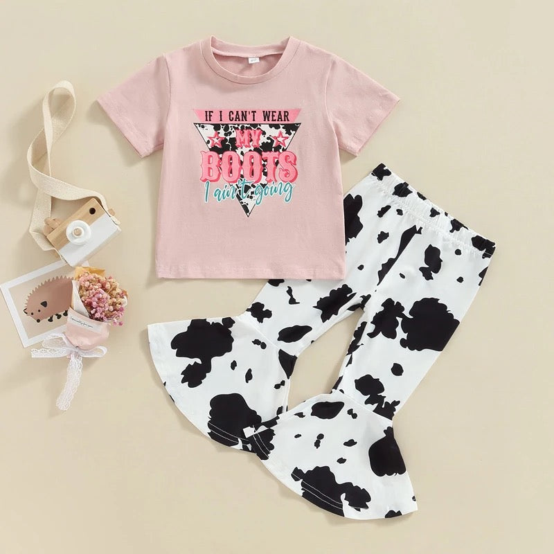 Cow Print Bell Bottom Sets