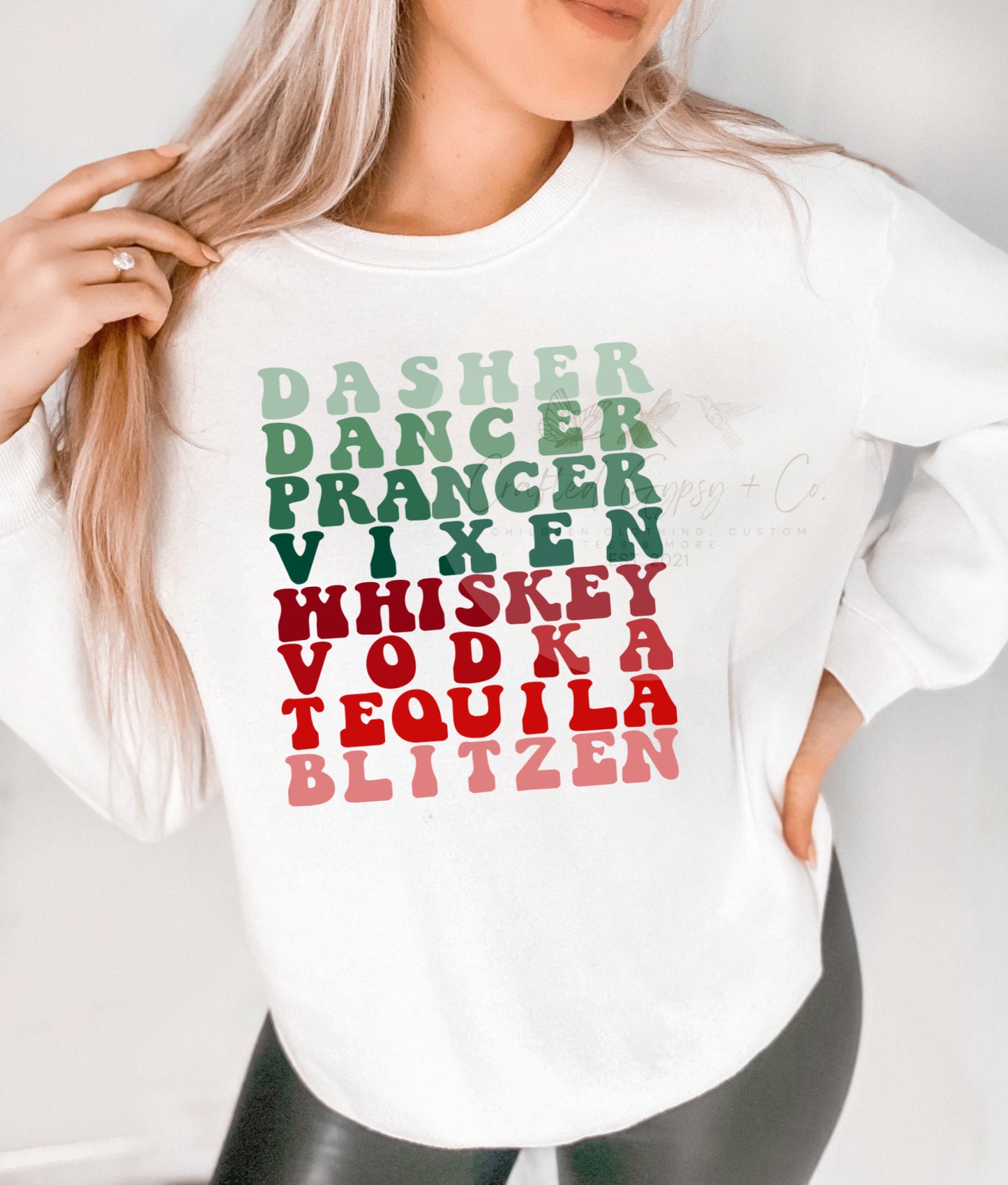 Dasher Dancer Whiskey Tequila Tee / Crewneck