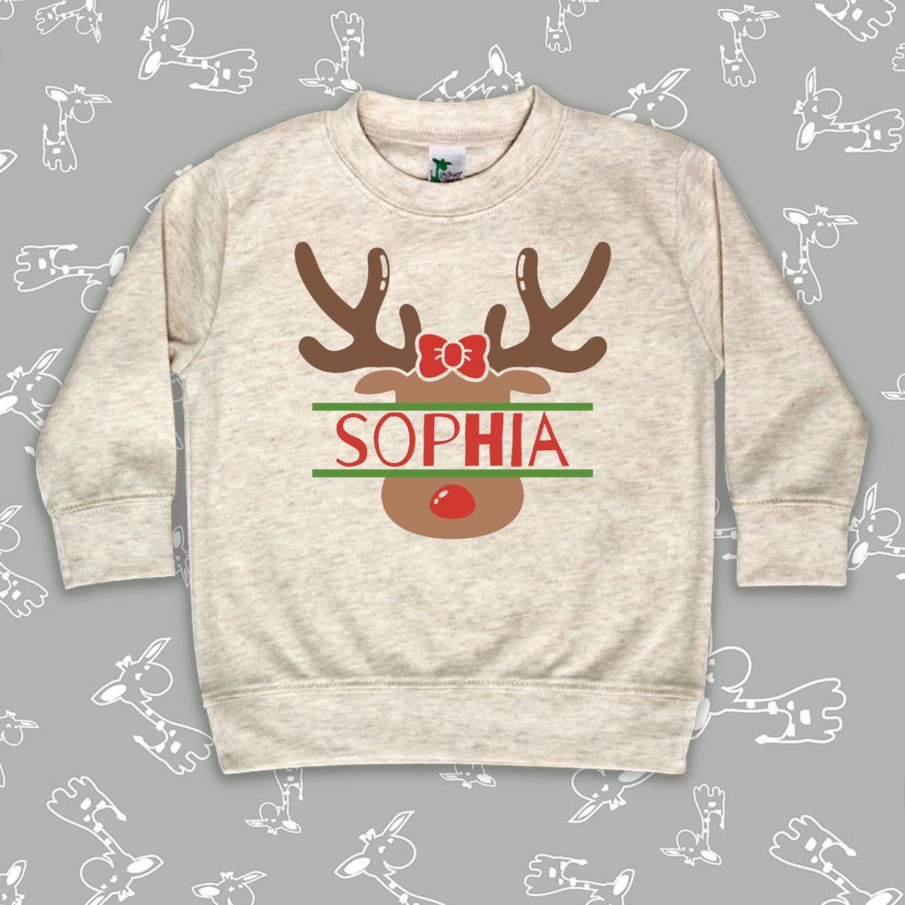 Custom Name Reindeer Tee